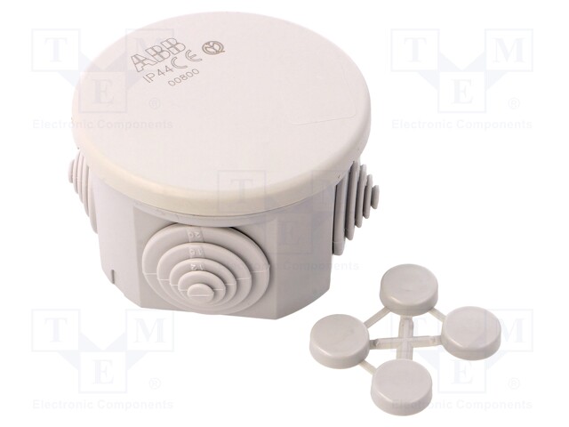 Enclosure: junction box; Ø: 60mm; Z: 35mm; wall mount; IP44; grey