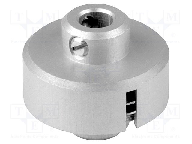 Adapter; aluminium; silver; Shaft: smooth; Hole diam: 6mm