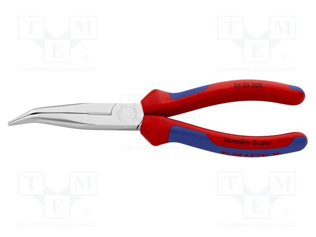 Pliers; cutting,half-rounded nose,universal; 200mm