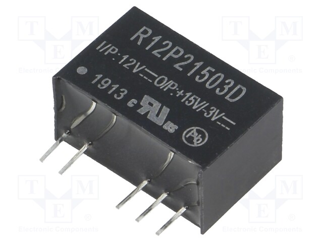 Converter: DC/DC; 2W; Uin: 10.8÷13.2V; Uout: 15VDC; Uout2: -3VDC