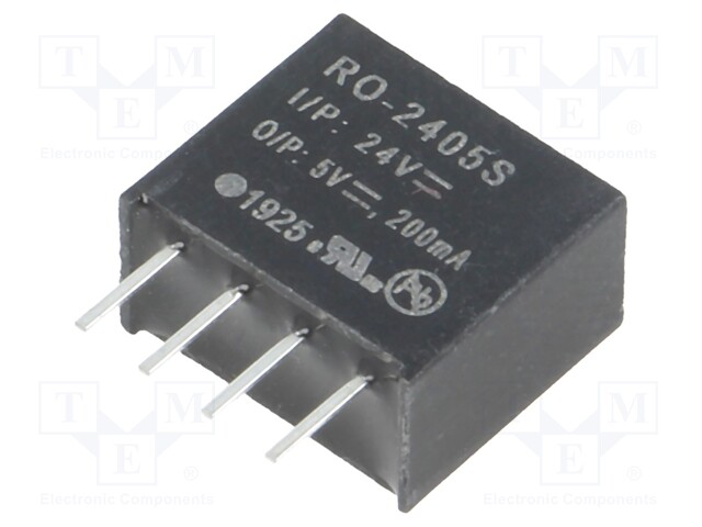 Converter: DC/DC; 1W; Uin: 21.6÷26.4V; Uout: 5VDC; Iout: 200mA; SIP4