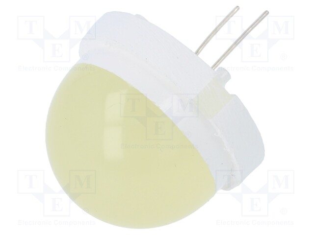 LED; 20mm; yellow; 650÷3000mcd; 120°; No.of term: 2; 5÷20mA