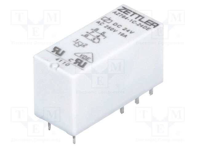 Relay: electromagnetic; SPDT; Ucoil: 24VDC; 16A/250VAC; 16A/30VDC