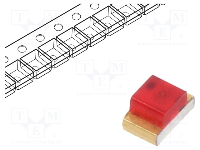 LED; SMD; 0805; red; 0.35÷0.8mcd; 2x1.25x1.1mm; 160°; 2.25÷2.5V