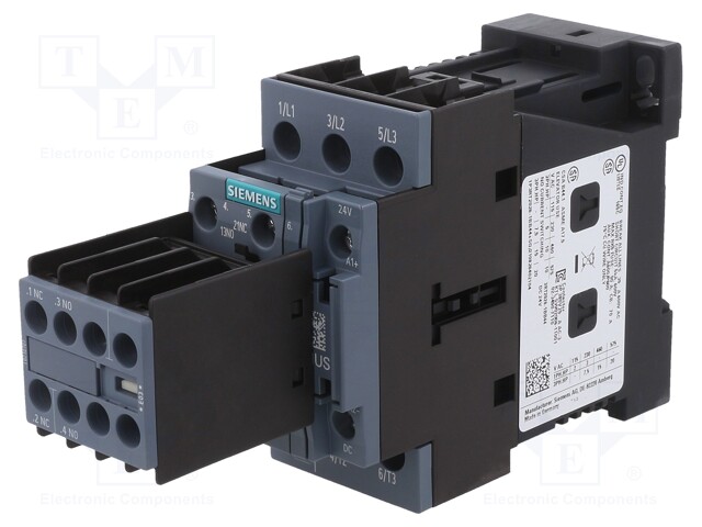 Relay Contactor, 3RT2 Series, 3PST-NO, 3P, 13 A, 11 kW, 690 VAC