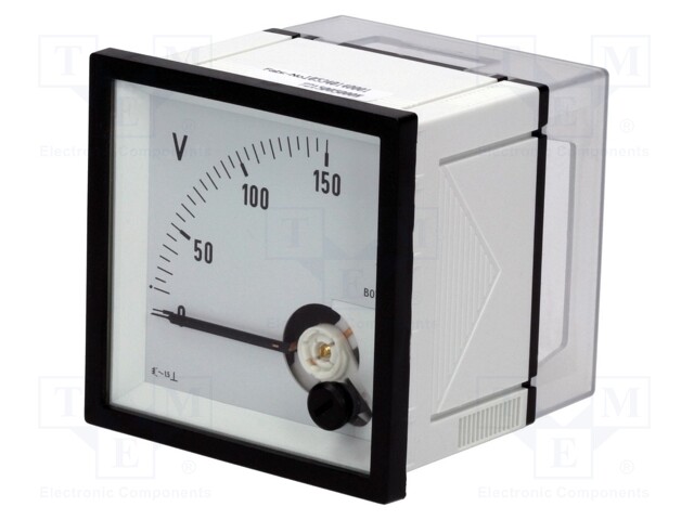 Meter: panel; analogue; 0÷150V; True RMS; Class: 1,5; 45÷65Hz; IP52