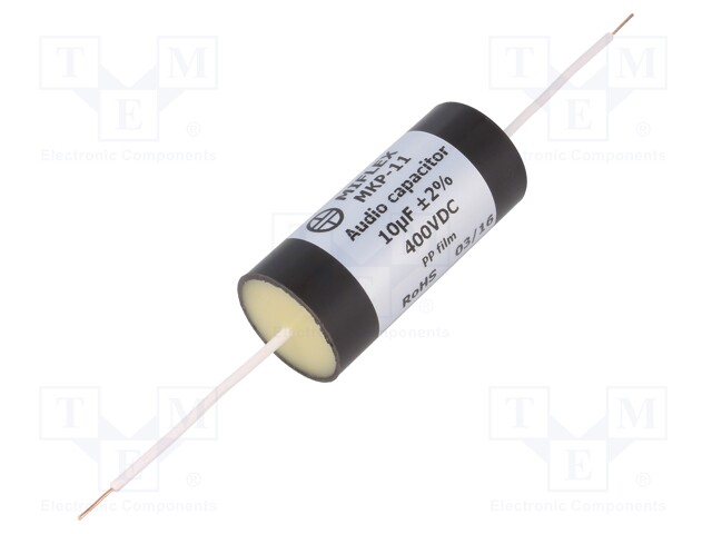 Capacitor: polypropylene; 10uF; 400VDC; ±2%; Ø35x65mm; -25÷85°C