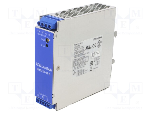 Power supply: switched-mode; 120W; 48VDC; 2.5A; 85÷264VAC; 500g