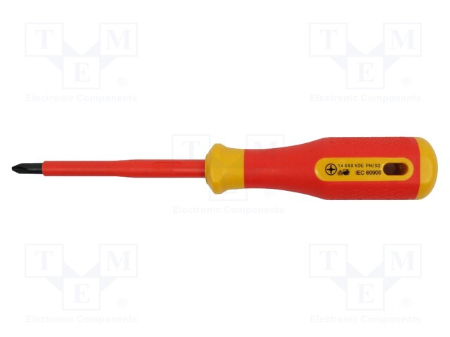 Screwdriver; insulated; Pozidriv®; PZ1; Blade length: 80mm