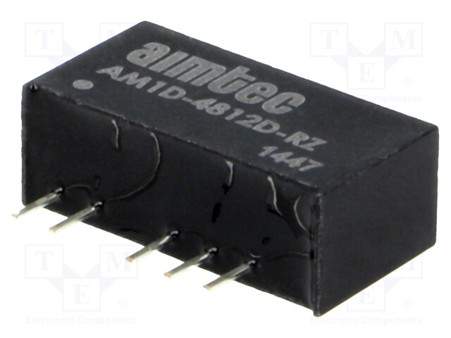 Converter: DC/DC; 1W; Uin: 43.6÷52.8V; Uout: 12VDC; Uout2: -12VDC