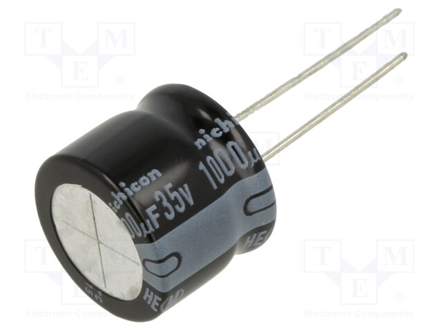 Capacitor: electrolytic; THT; 1000uF; 35VDC; Ø18x15mm; Pitch: 7.5mm