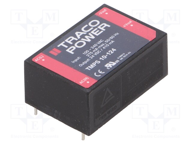 Converter: AC/DC; 10W; Uout: 24VDC; Iout: 410mA; 86%; Mounting: PCB