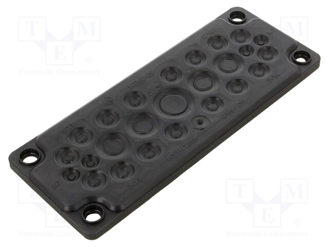 Multigate grommet; TPE (thermoplastic elastomer); black; IP65