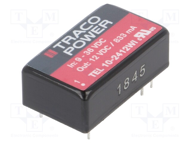 Converter: DC/DC; 10W; Uin: 9÷36V; Uout: 12VDC; Iout: 833mA; DIP16