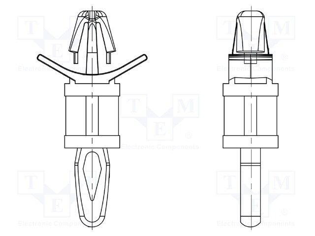 PCB distance; polyamide 66; L: 12.7mm; latch/latch; UL94V-0