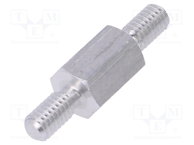 Screwed spacer sleeve; 10mm; Ext.thread: M4; hexagonal; aluminium