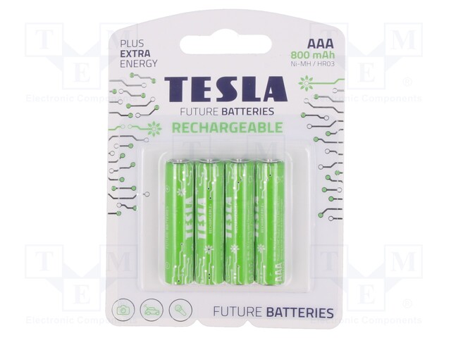 Re-battery: Ni-MH; AAA,R3; 1.2V; 800mAh; blister; 4pcs.