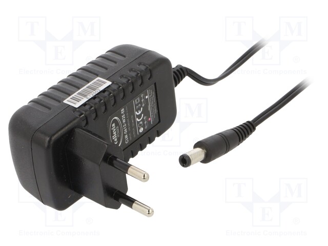 Power supply: switched-mode; volatage source; 12VDC; 0.5A; 6W
