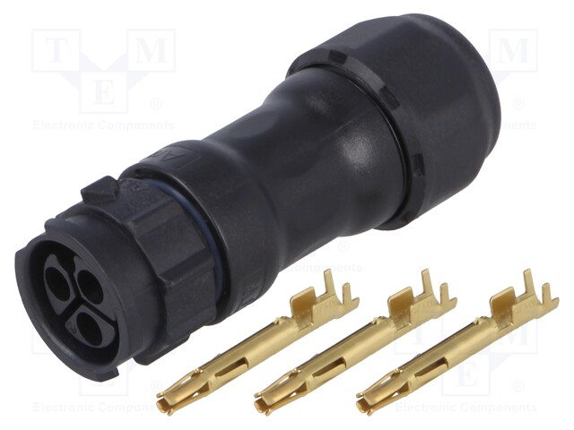 Connector: circular; female; plug; crimped; PIN: 3; 14AWG÷12AWG