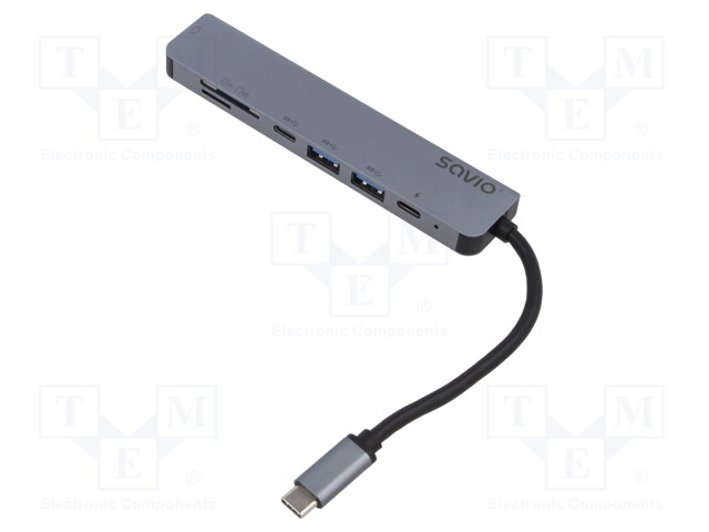 Adapter; USB 3.0; black; 5Gbps; grey; Enclos.mat: aluminium