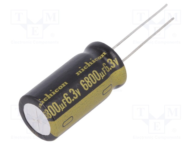 Capacitor: electrolytic; THT; 6800uF; 6.3VDC; Ø12.5x25mm; ±20%