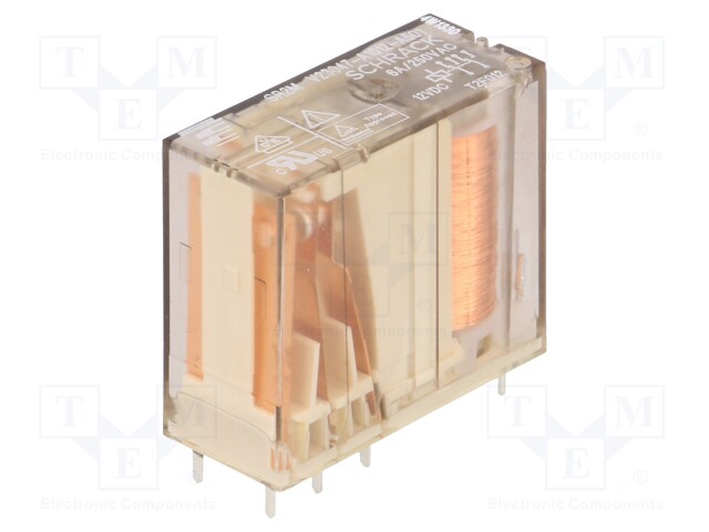 Relay: electromagnetic; DPDT; Ucoil: 12VDC; 6A/250VAC; 6A/30VDC; 6A