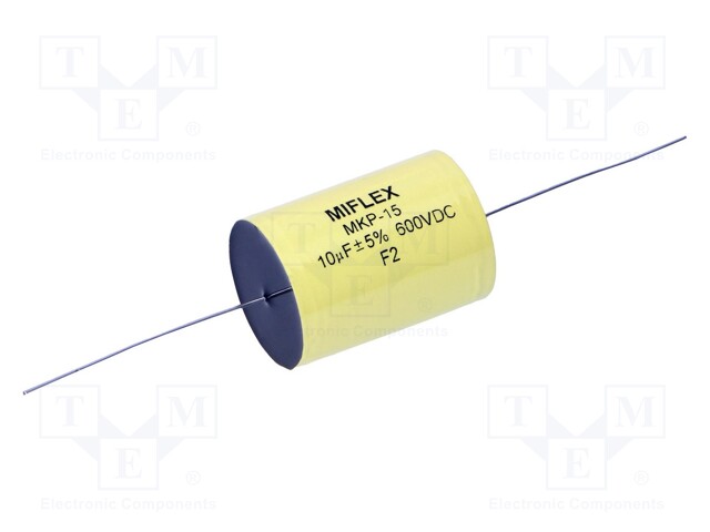 Capacitor: polypropylene; 10uF; 600VDC; ±5%; Ø36x44mm; Leads: axial