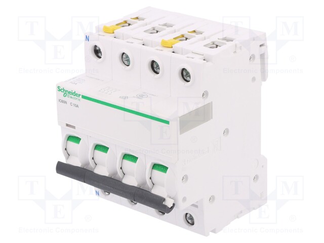 Circuit breaker; 400VAC; Inom: 10A; Poles: 3+N; DIN; Charact: C; 6kA