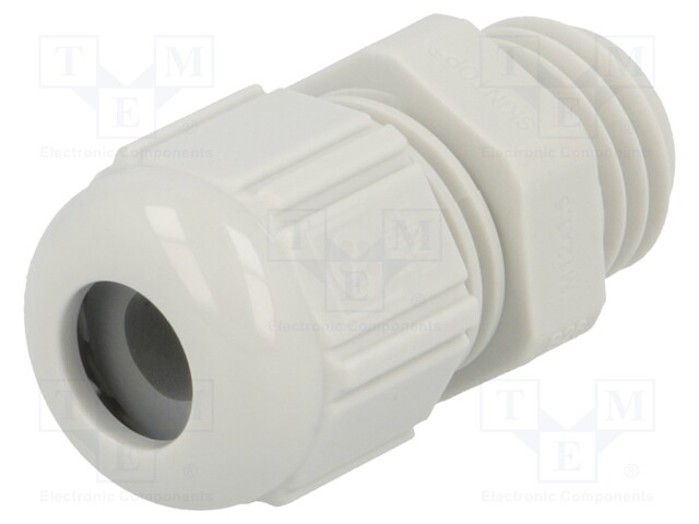 Cable gland; M12; IP68,IP69K; Mat: polyamide; light grey