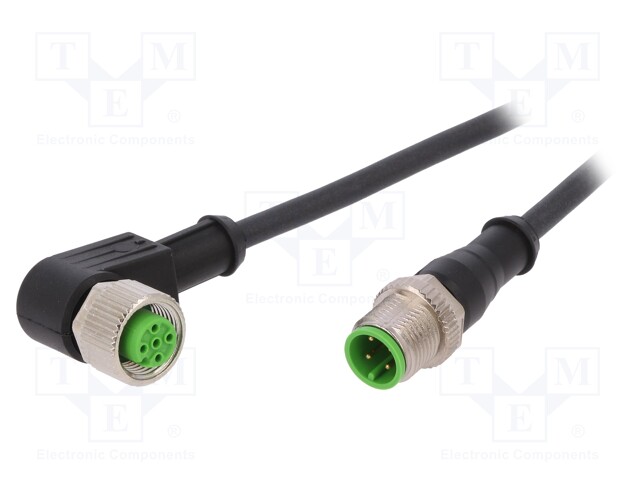 Connection lead; M12; PIN: 4; 2m; 250VAC; 4A; -40÷80°C; IP67; 250VDC