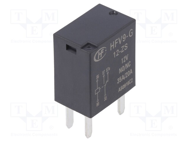 Relay: electromagnetic; SPDT; Ucoil: 12VDC; 35A; automotive; 124Ω