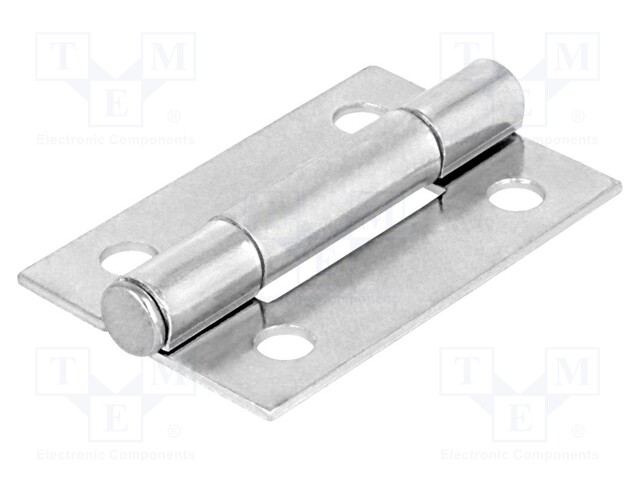 Hinge; Width: 26mm; zinc-plated steel; natural; H: 40mm; Holes no: 4