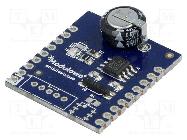 Module: RTC; DuoNect; pin strips; Interface: I2C; 3.3÷5VDC; 26x33mm