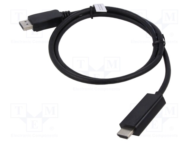 Cable; DisplayPort 1.2; DisplayPort plug,both sides; 1m; black
