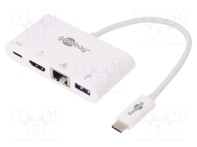 Adapter; USB 3.0; 0.15m; Colour: white; 60W