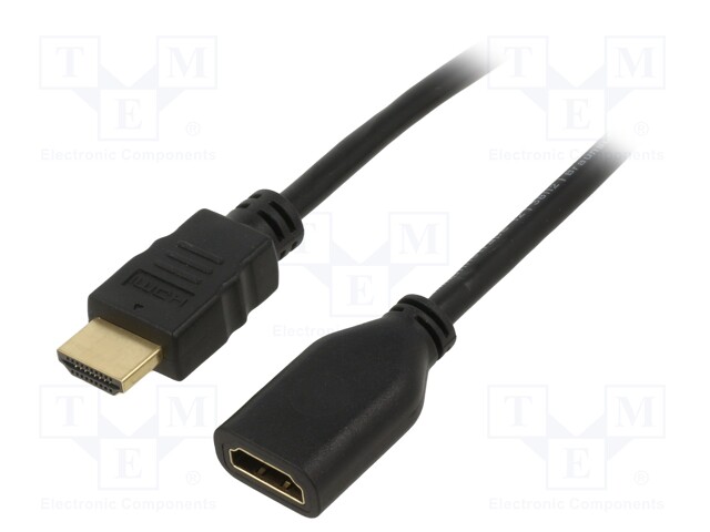 Cable; HDCP 2.2,HDMI 2.0; HDMI socket,HDMI plug; 1m; black