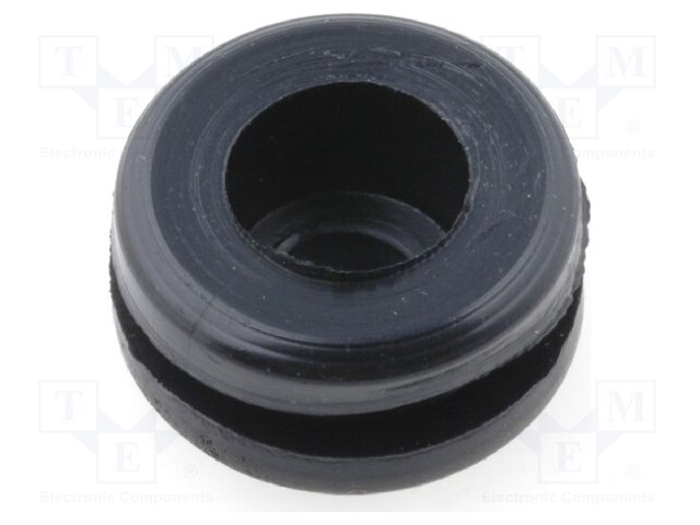 Grommet; with bulkhead; Ømount.hole: 9.9mm; Øhole: 6.4mm; PVC