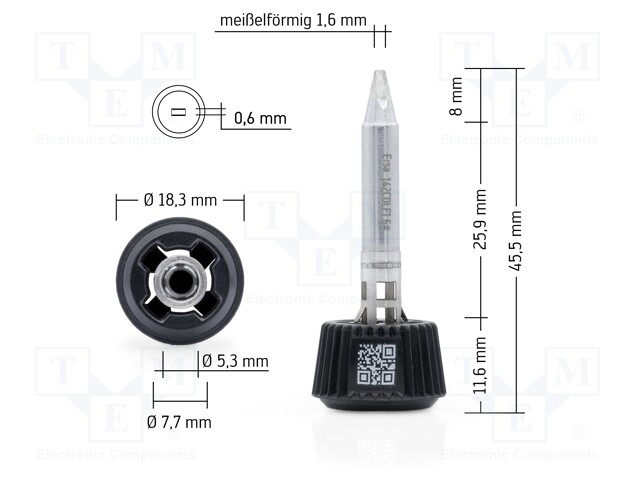 Tip; chisel; 1.6mm; longlife; for soldering station