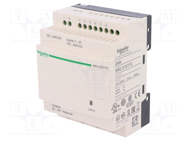 Programmable relay; IN: 6; Anal.in: 0; OUT: 4; OUT 1: relay; DIN; IP20