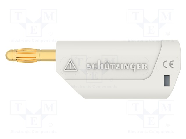 Plug; 4mm banana; 32A; 30VAC; 60VDC; white; Max.wire diam: 4mm