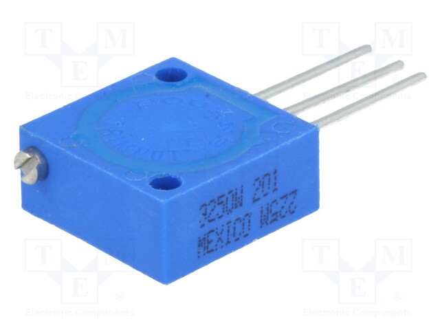 Potentiometer: mounting; vertical,multiturn; 200Ω; 1W; screw,THT