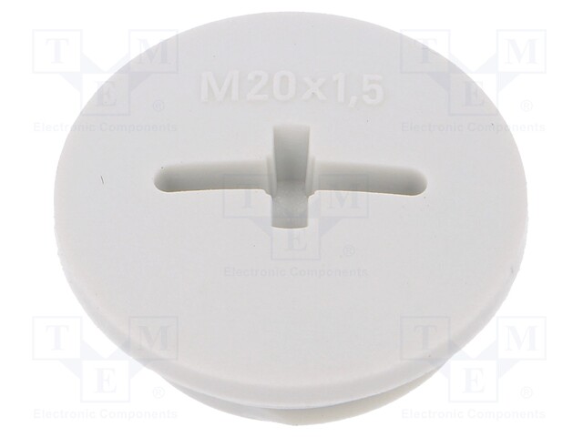 Stopper; M20; IP68; Mat: polyamide; light grey; with seal