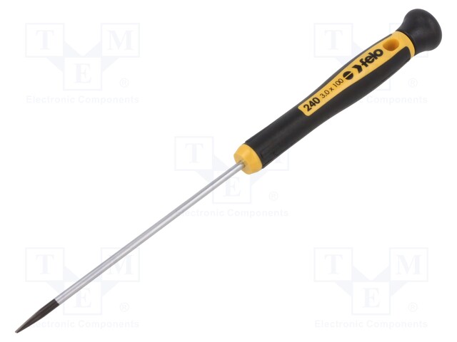 Screwdriver; slot; precision; 3,0x0,5mm; 100mm