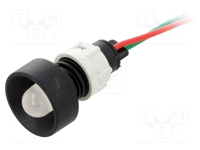 Indicator: LED; recessed; 24VDC; 24VAC; Cutout: Ø13mm; IP40; plastic