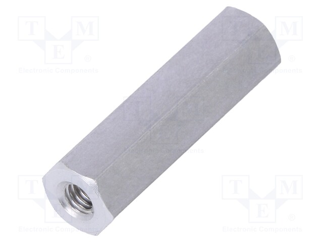 Screwed spacer sleeve; Int.thread: M2,5; 18mm; hexagonal