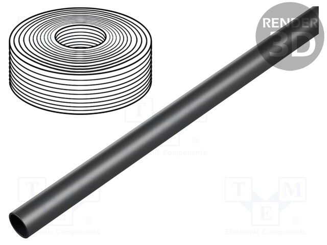 Pneumatic tubing; PE; black; Application: compressed air; 13.5mm