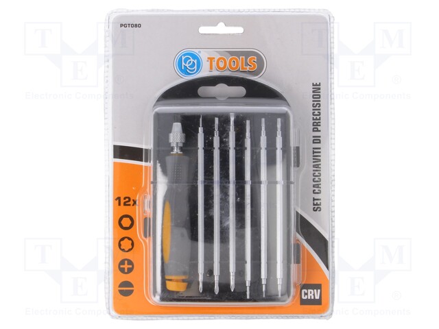 Kit: screwdriver; precision; hex key,Phillips,slot,Torx®; 12pcs.