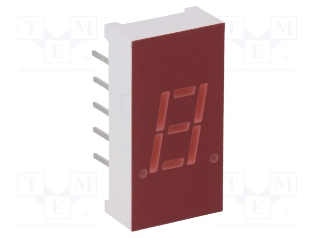 Display: LED; 7-segment; 7.62mm; 0.3"; No.char: 1; red; 0.87÷2mcd