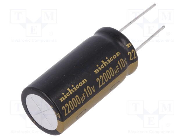 Capacitor: electrolytic; THT; 22000uF; 10VDC; Ø20x40mm; Pitch: 10mm