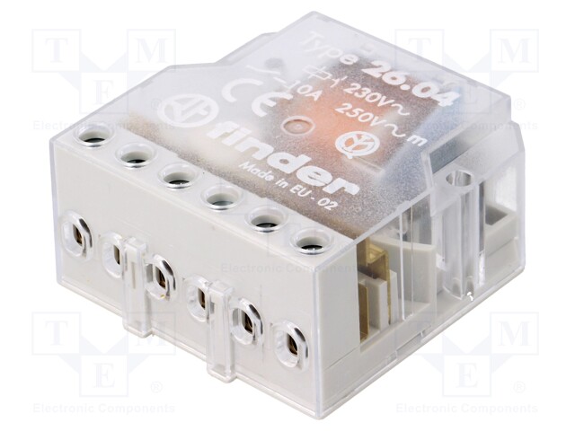 Relay: installation; bistable; NO x2; Ucoil: 230VAC; 10A; -40÷40°C